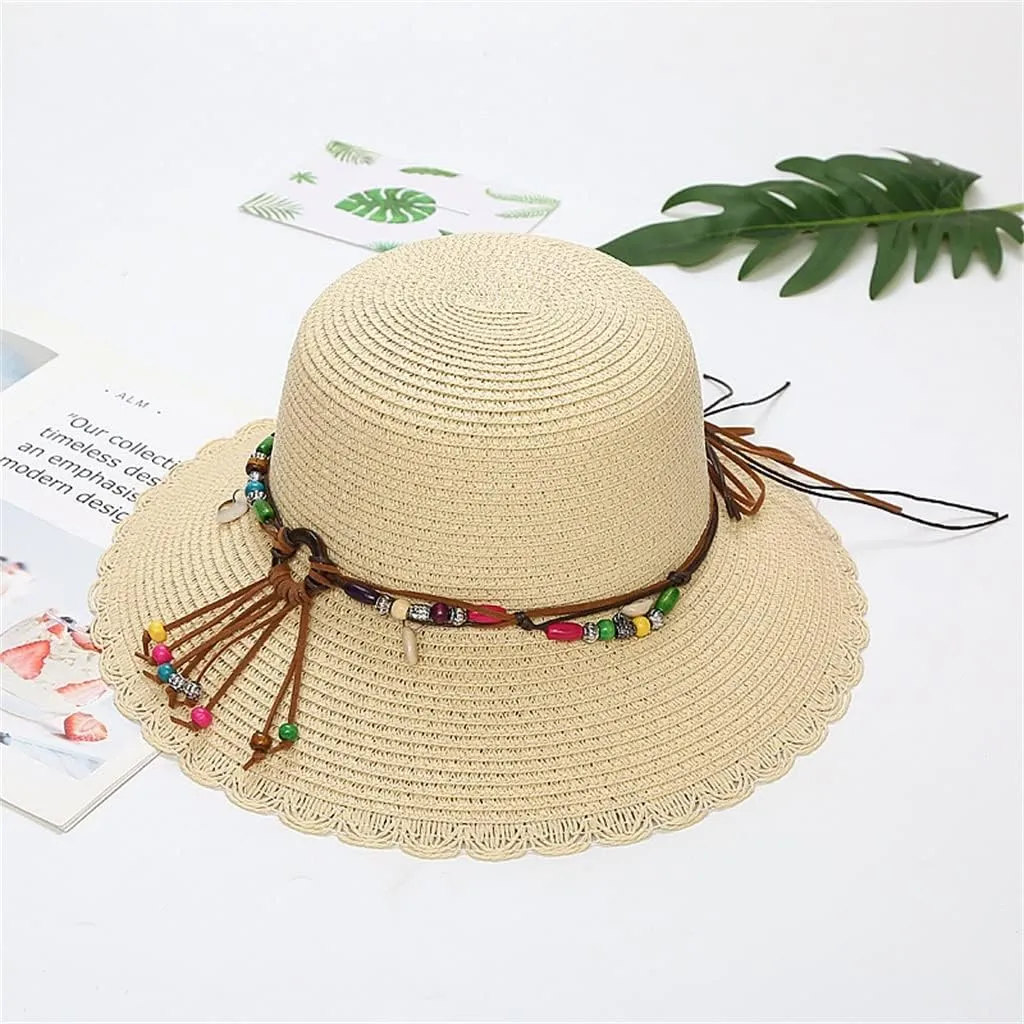 JSEIAJB Fisherman Hat Sunscreen Hat Sun Hat Korean Version Adjustable Travel Wide Brim Beach Hat(Black)