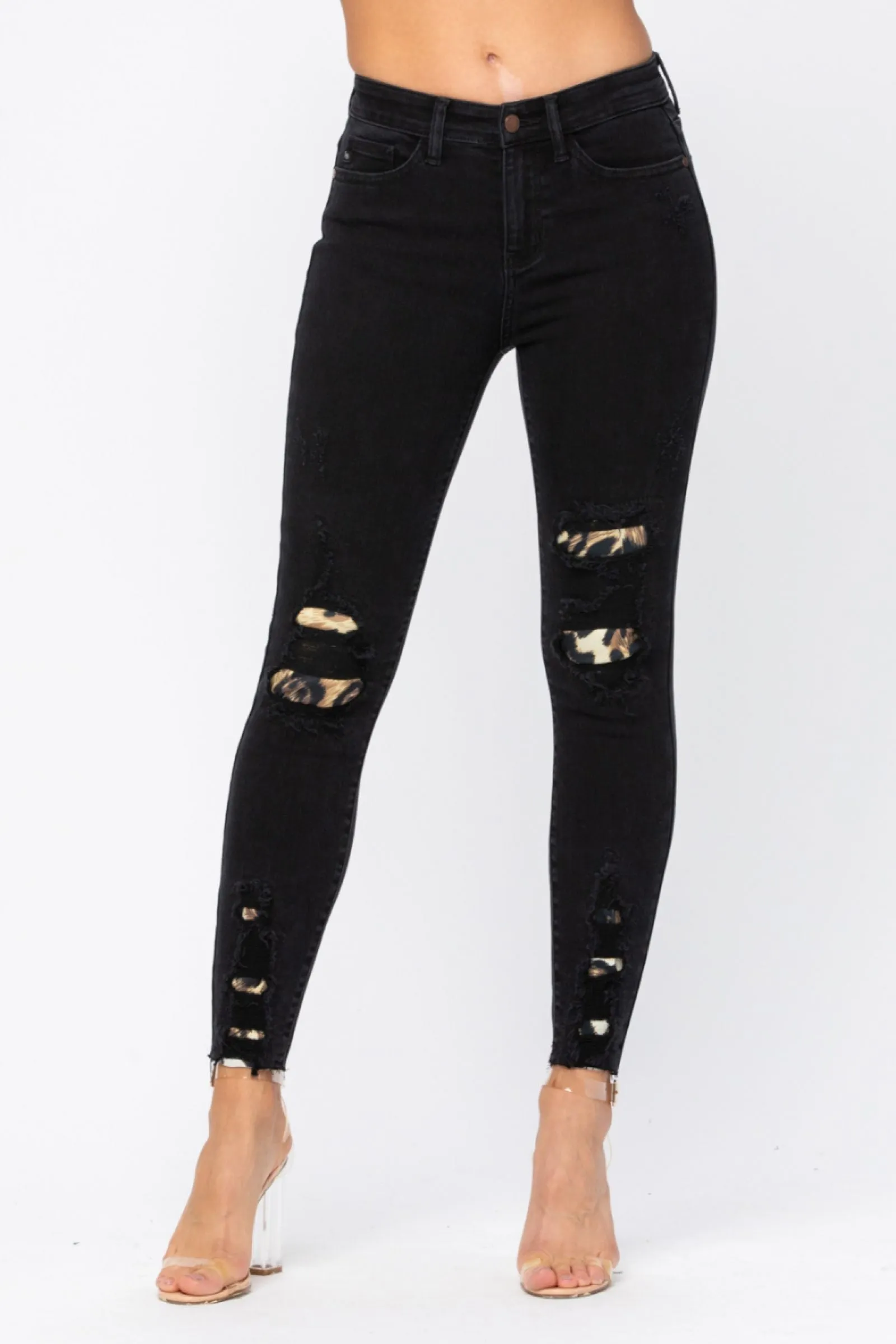 Judy Blue Distressed Leopard No