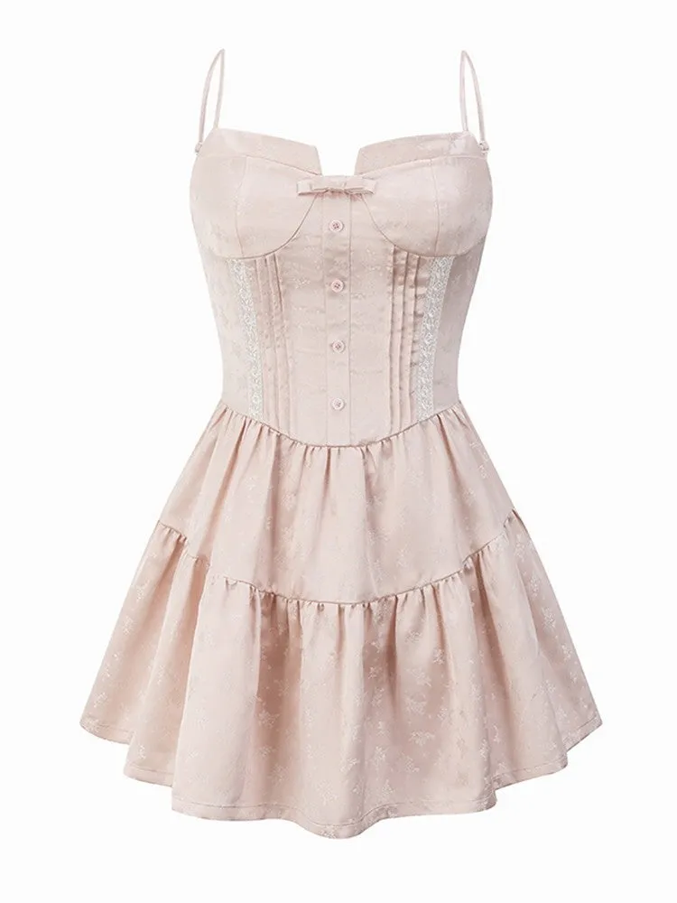 Lace Tiered Camisole Feminine Tight Dress