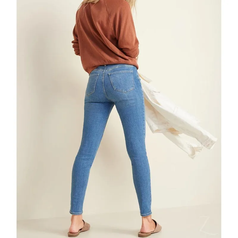 Ladies High Rise Super Skinny Super Stretchy Strong Denim Jeans | Plain | "Samina"