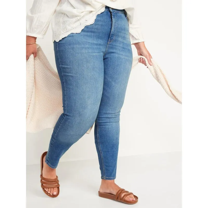 Ladies High Rise Super Skinny Super Stretchy Strong Denim Jeans | Plain | "Samina"