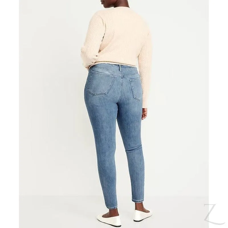 Ladies High Rise Super Skinny Super Stretchy Strong Denim Jeans | Plain | "Samina"