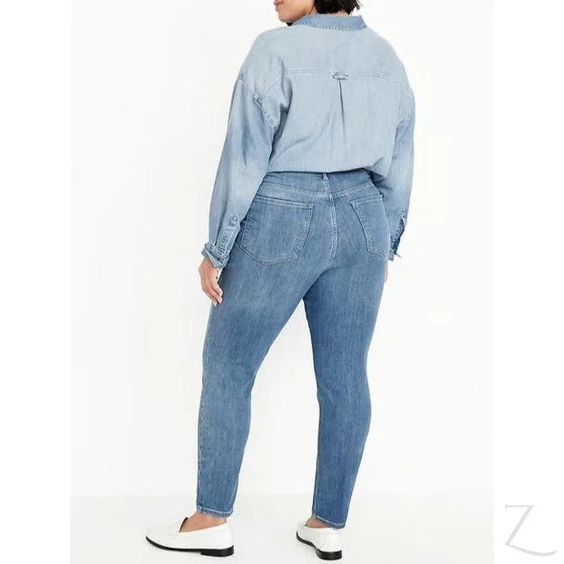 Ladies High Rise Super Skinny Super Stretchy Strong Denim Jeans | Plain | "Samina"