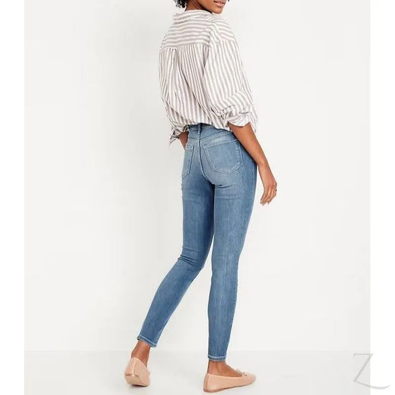 Ladies High Rise Super Skinny Super Stretchy Strong Denim Jeans | Plain | "Samina"