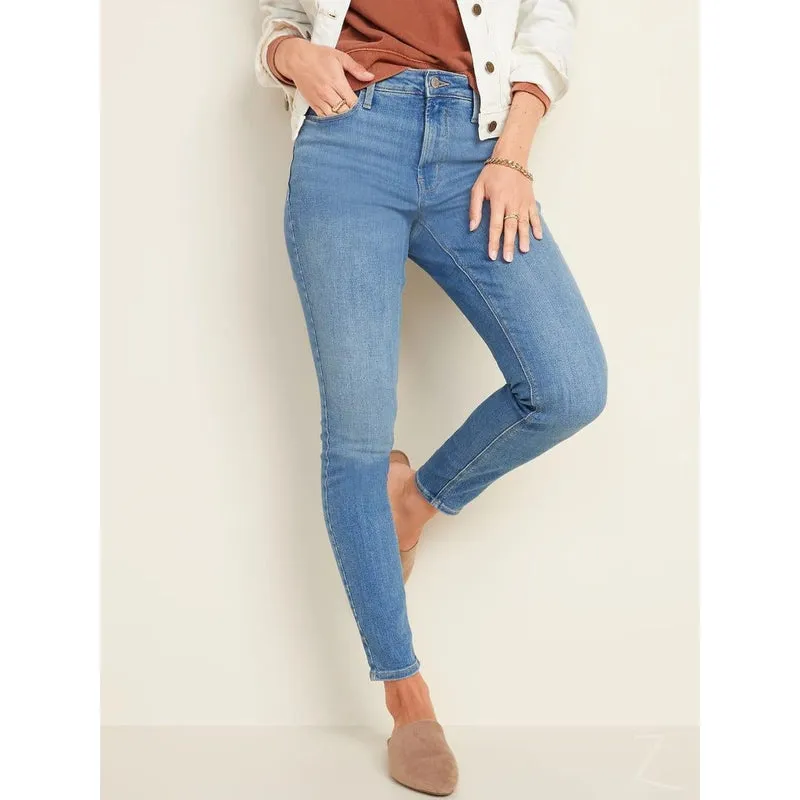 Ladies High Rise Super Skinny Super Stretchy Strong Denim Jeans | Plain | "Samina"
