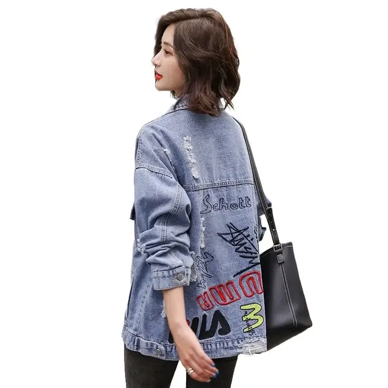 Letters and Logos Denim Jacket
