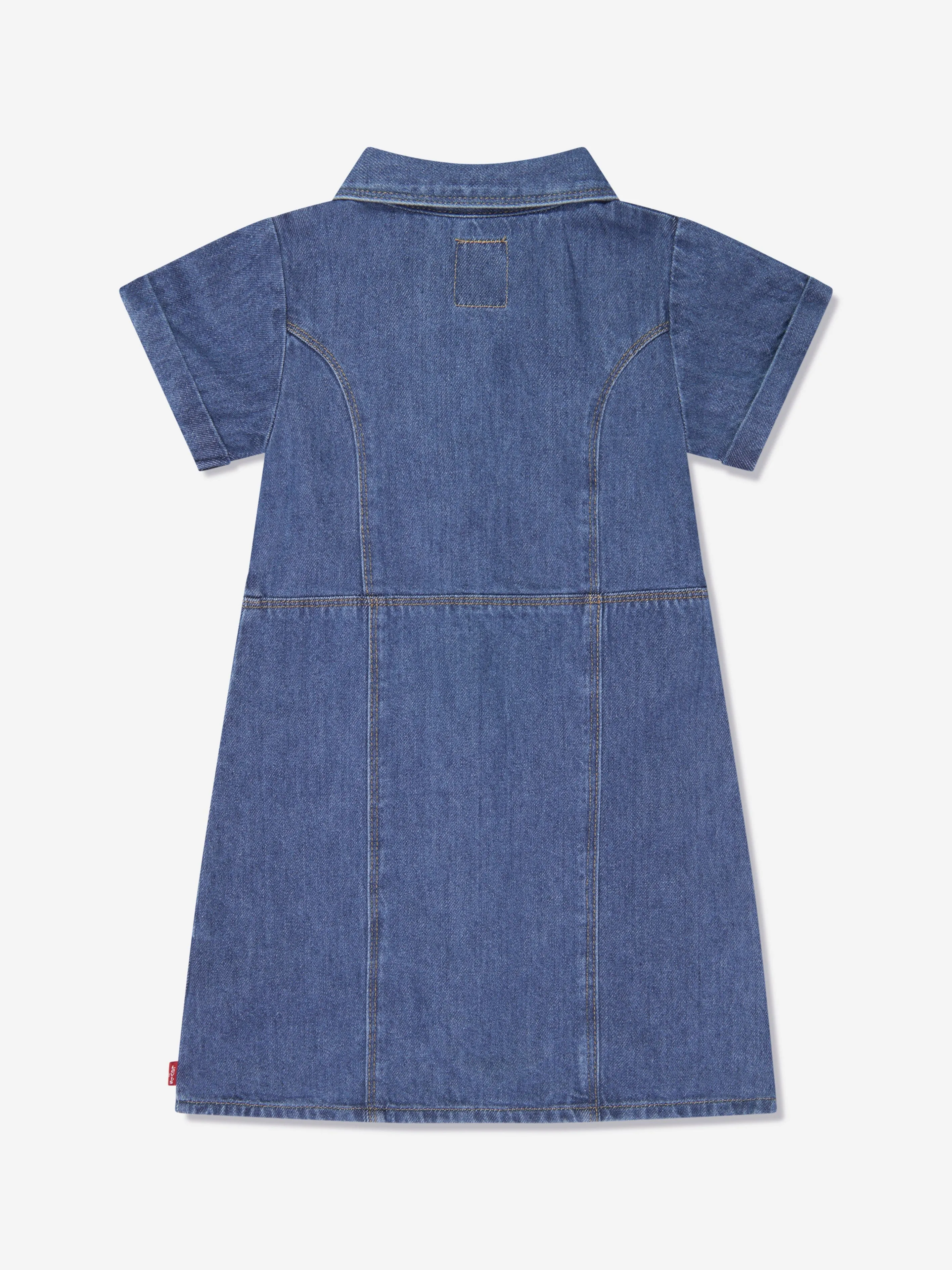 Levi's Wear Girls Button Front Denim Dress in Blue