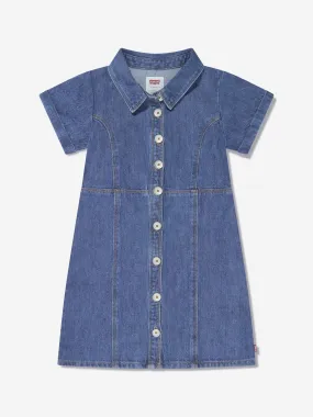 Levi's Wear Girls Button Front Denim Dress in Blue