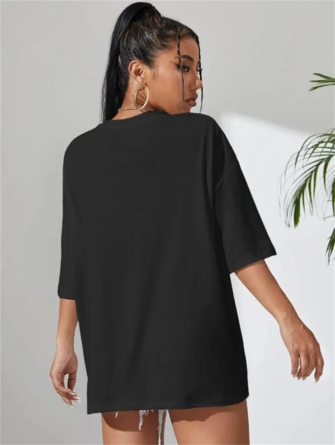 LOFAAC Women Cute Floral Print Drop Shoulder Oversized T-Shirt Casual Preppy Short Sleeve Crewneck Loose Tee Top 90s