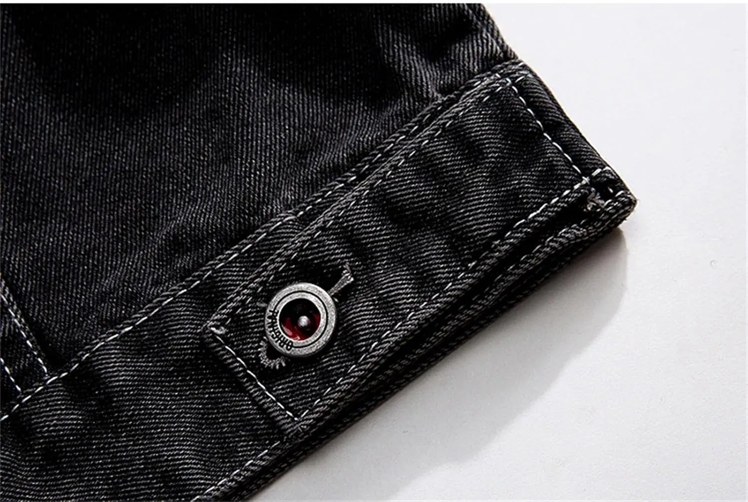 Men's Denim Jacket Men Spliced Color Blocking Spring Jean Jacket Classic Casual Denim Coat