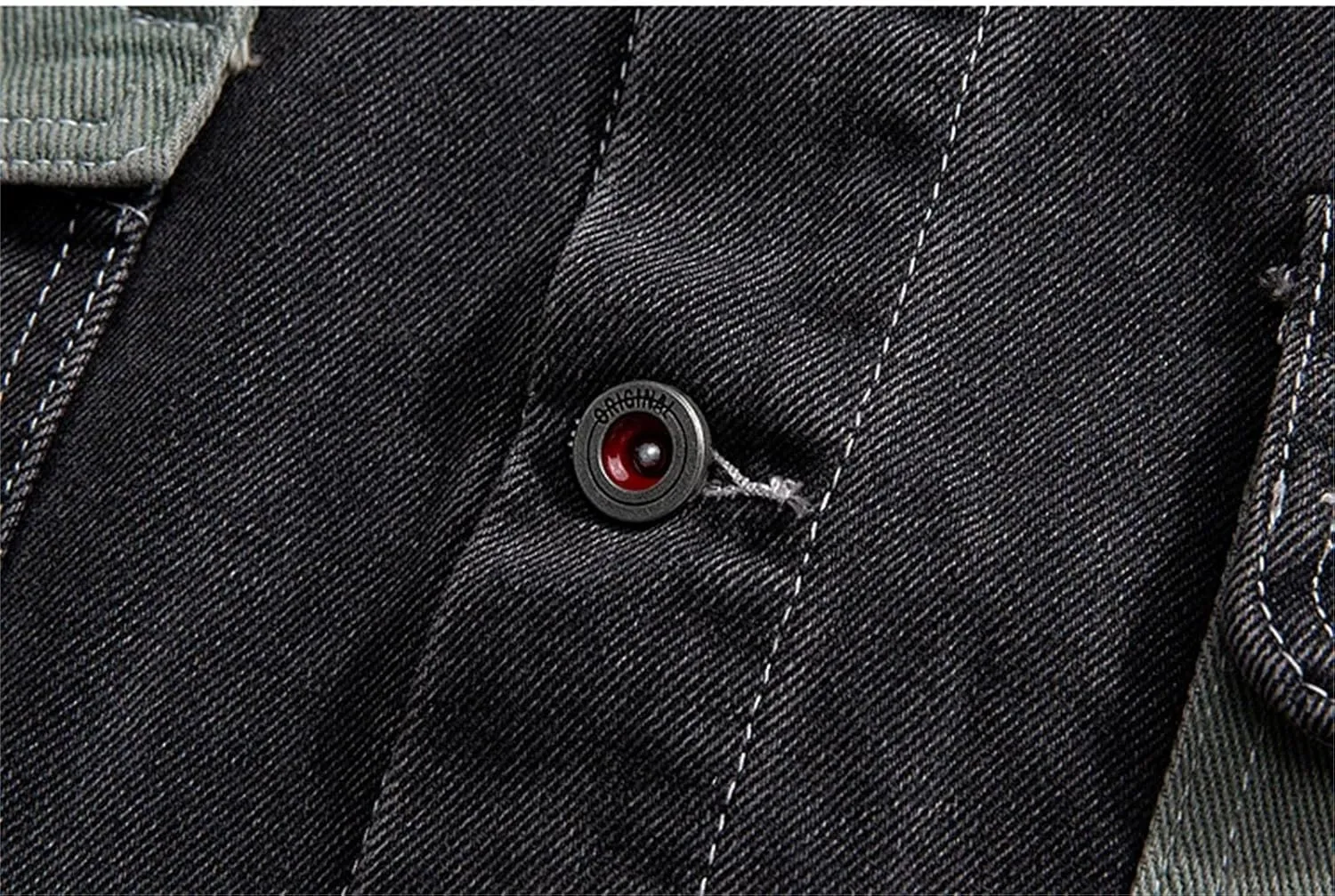 Men's Denim Jacket Men Spliced Color Blocking Spring Jean Jacket Classic Casual Denim Coat