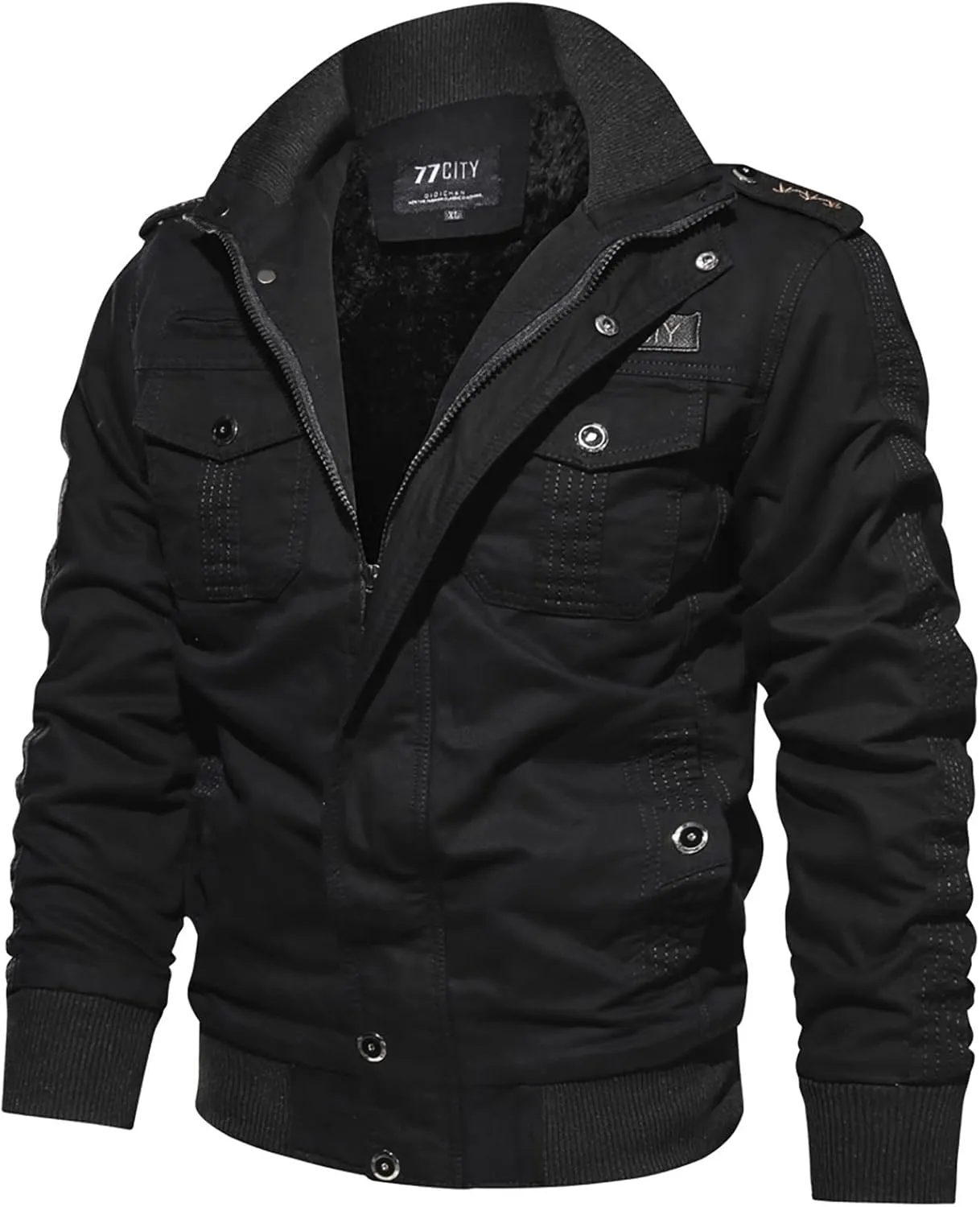 Mens Leather Jacket Heated Jacket Casual Winter Warm Top Blouse Thickening Coat Outwear Top Blouse Jacket