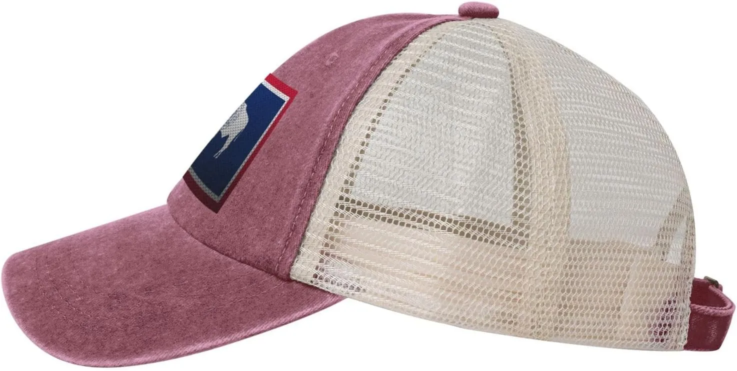 Mesh Style Flag of Wyoming Baseball Cap Women Men Mesh-Back Hat Retro Trucker Hats Sun Hat