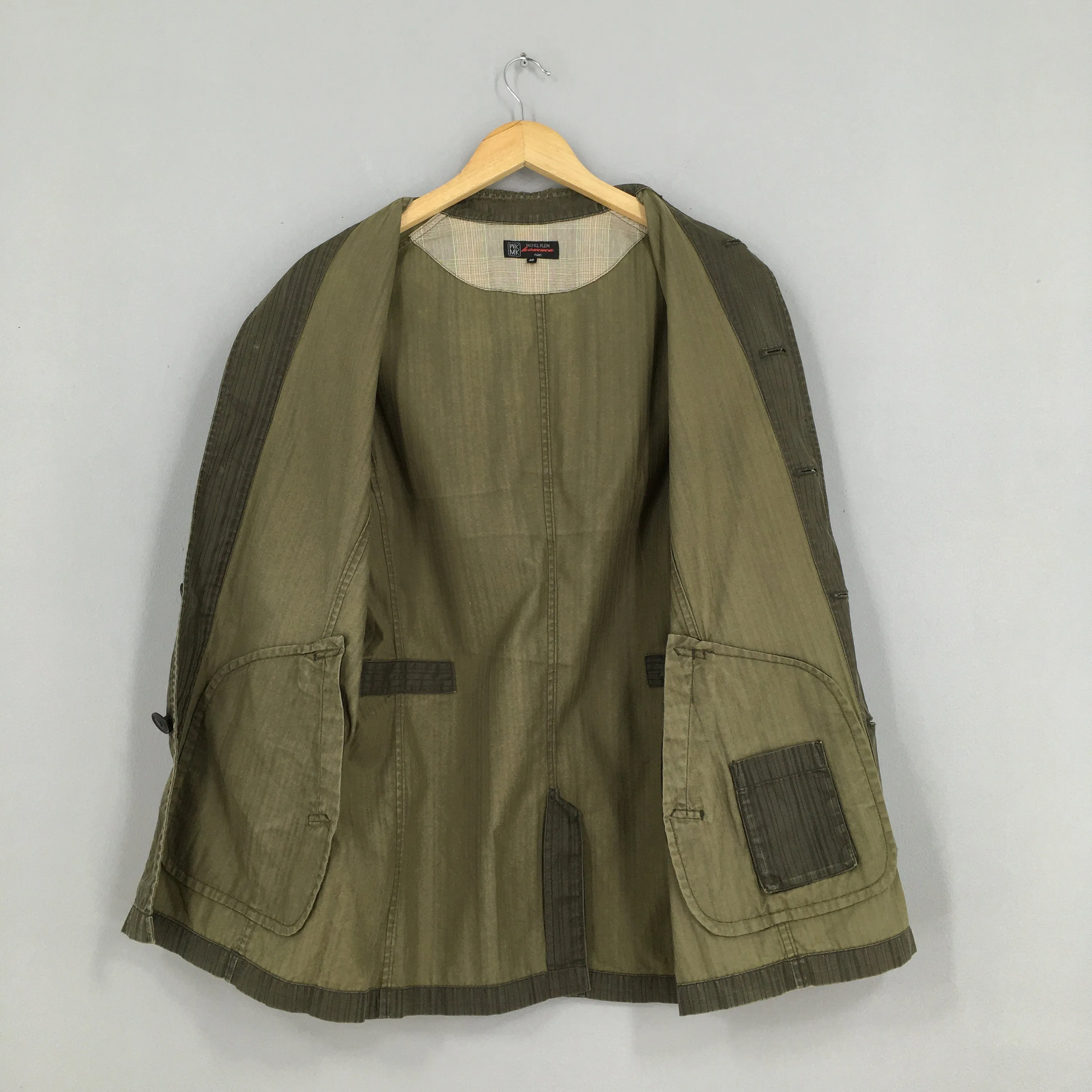 Michel Klein Olive Green Jeans Jacket Labour Medium