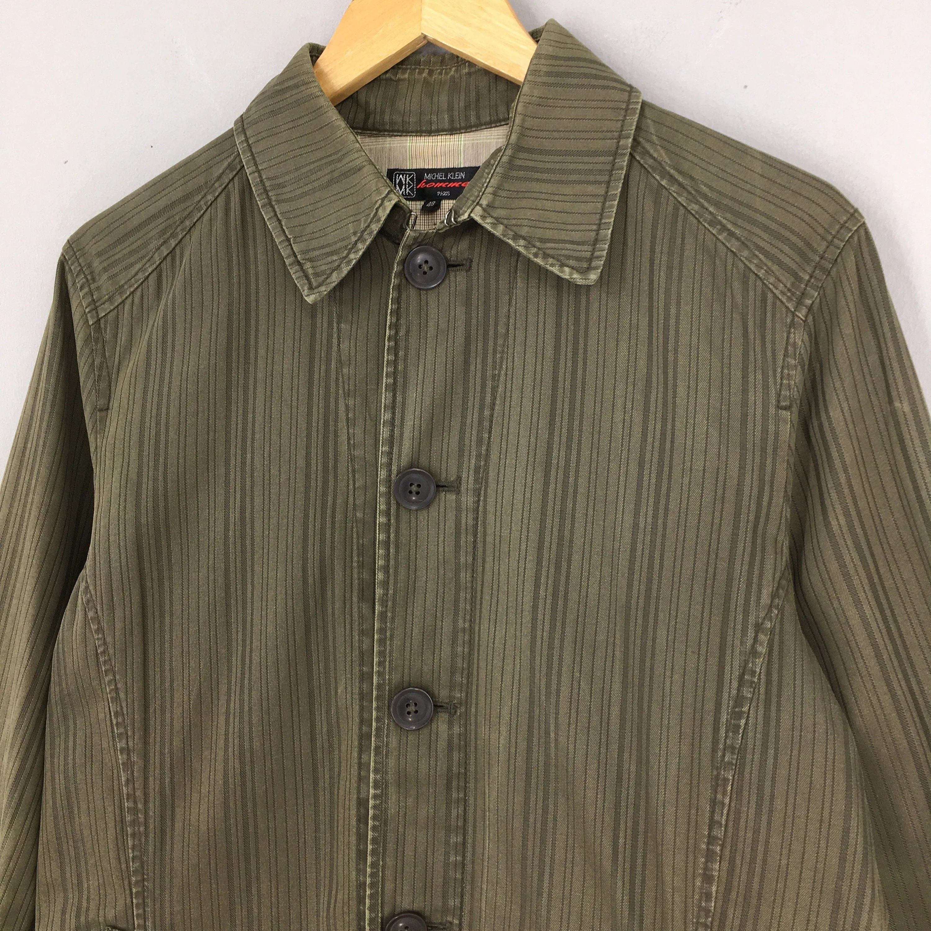 Michel Klein Olive Green Jeans Jacket Labour Medium