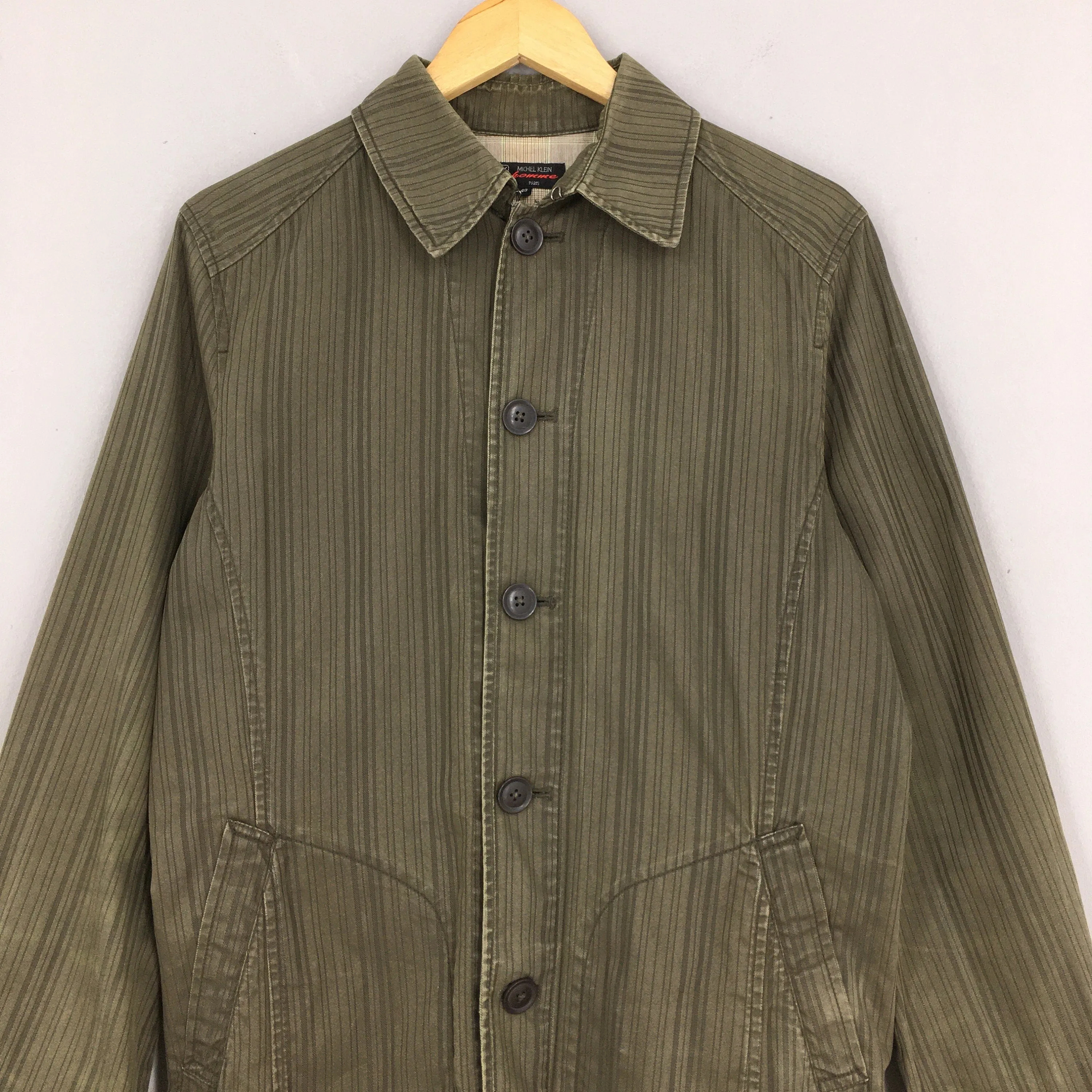 Michel Klein Olive Green Jeans Jacket Labour Medium