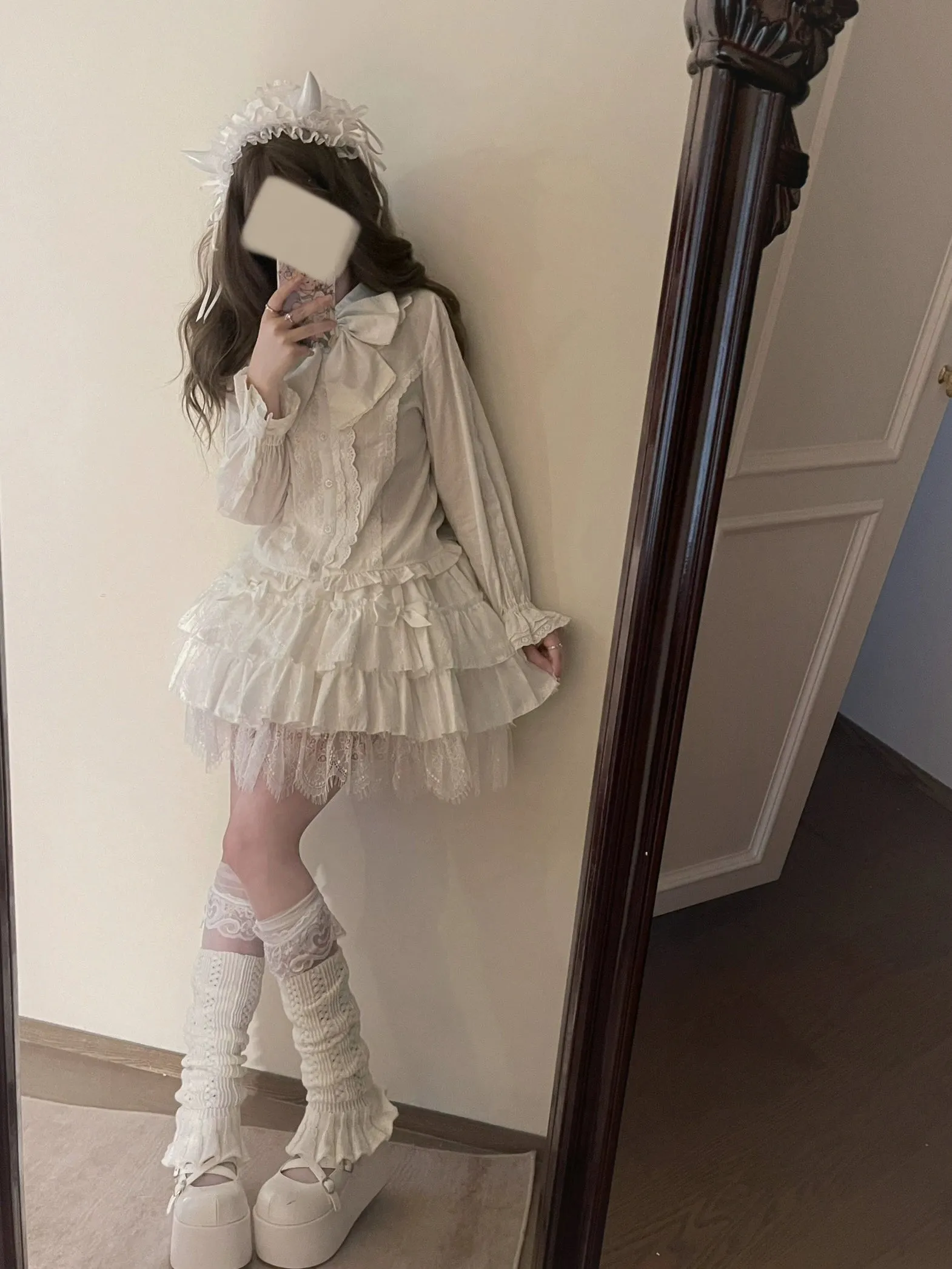 MIST~Lily~Kawaii Lolita Blouse Soft Girl Bubble Puff Sleeve