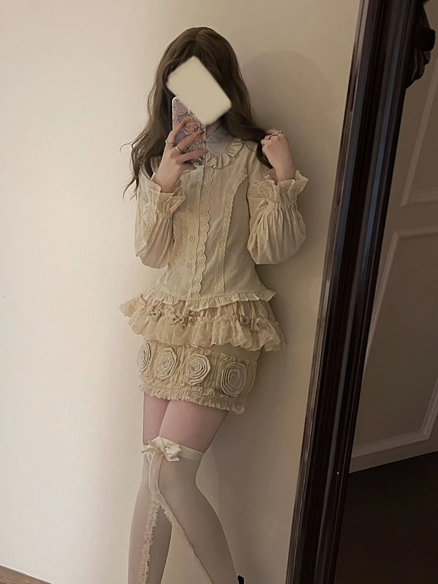 MIST~Lily~Kawaii Lolita Blouse Soft Girl Bubble Puff Sleeve