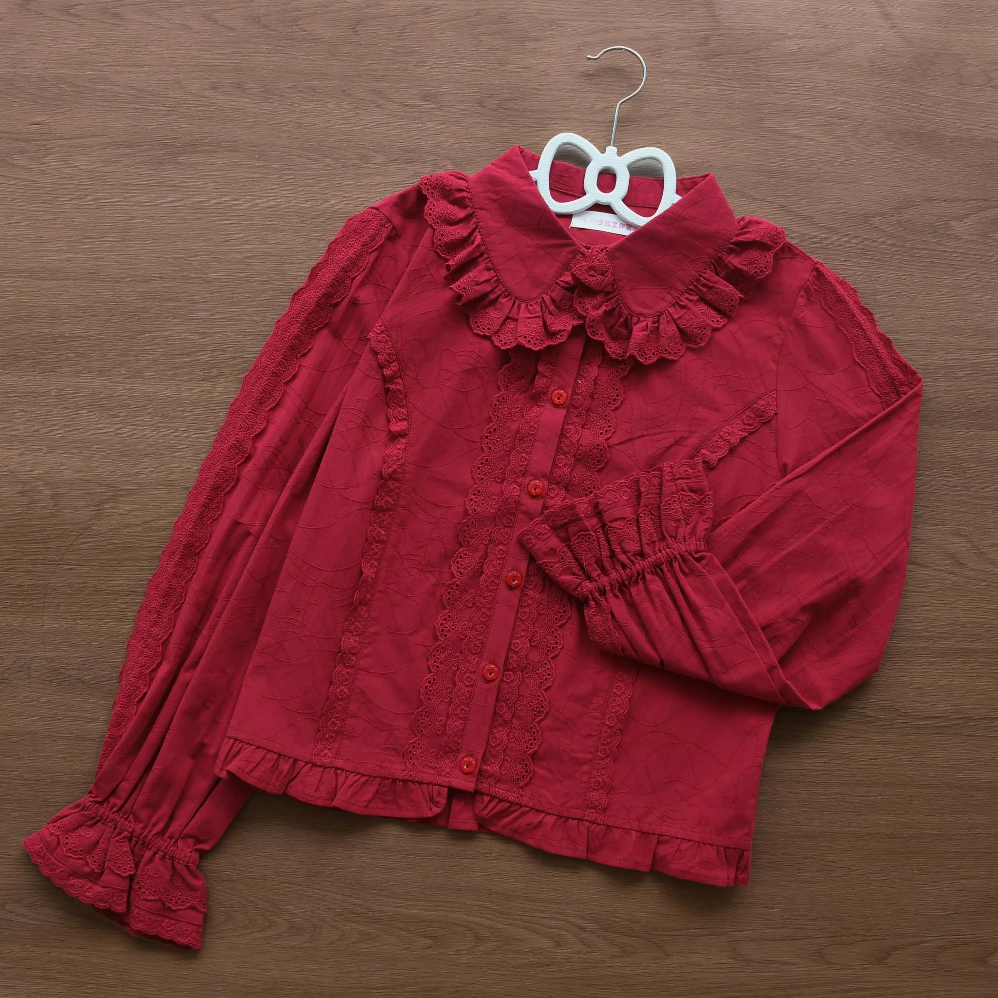 MIST~Lily~Kawaii Lolita Blouse Soft Girl Bubble Puff Sleeve