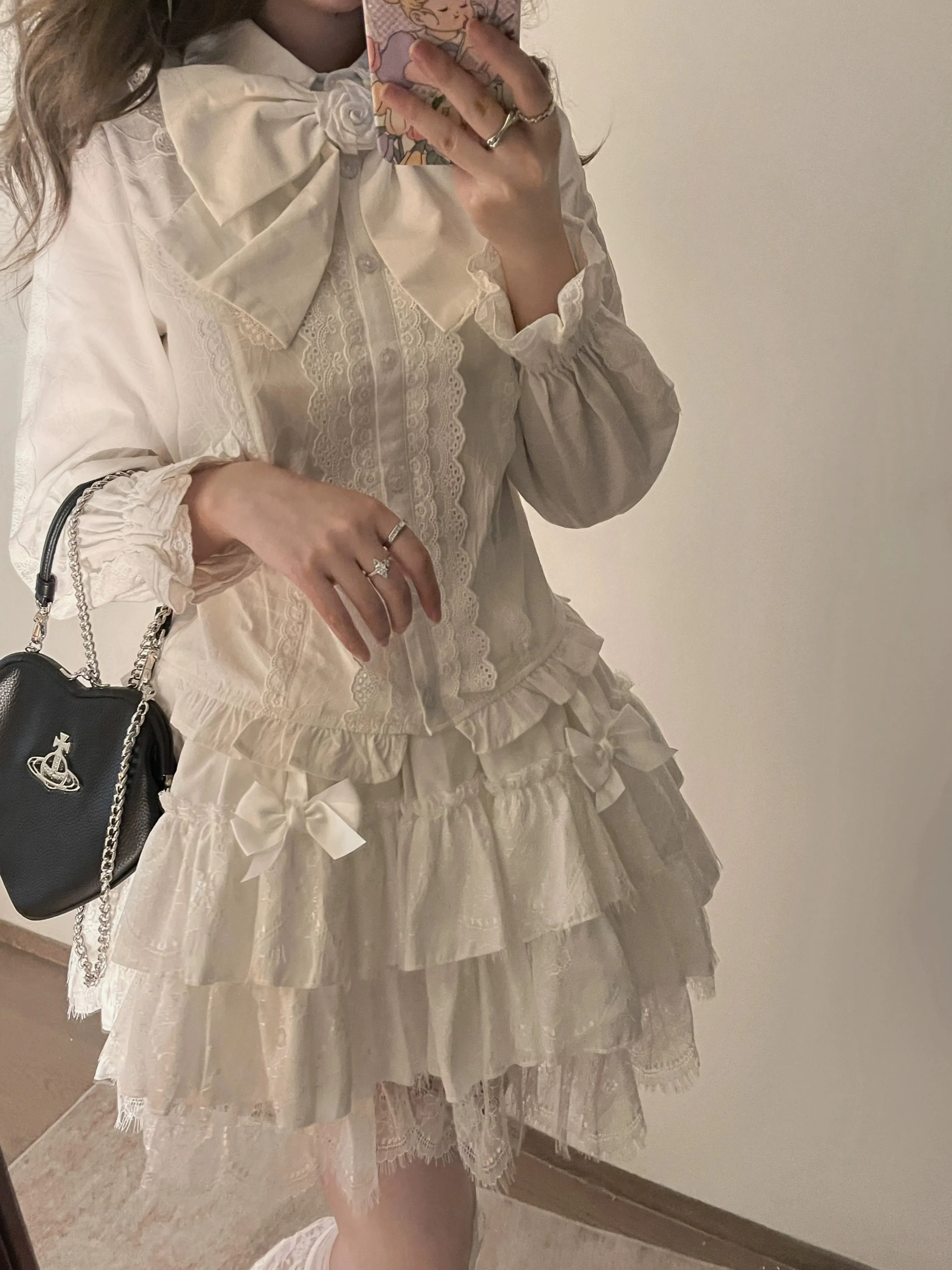 MIST~Lily~Kawaii Lolita Blouse Soft Girl Bubble Puff Sleeve