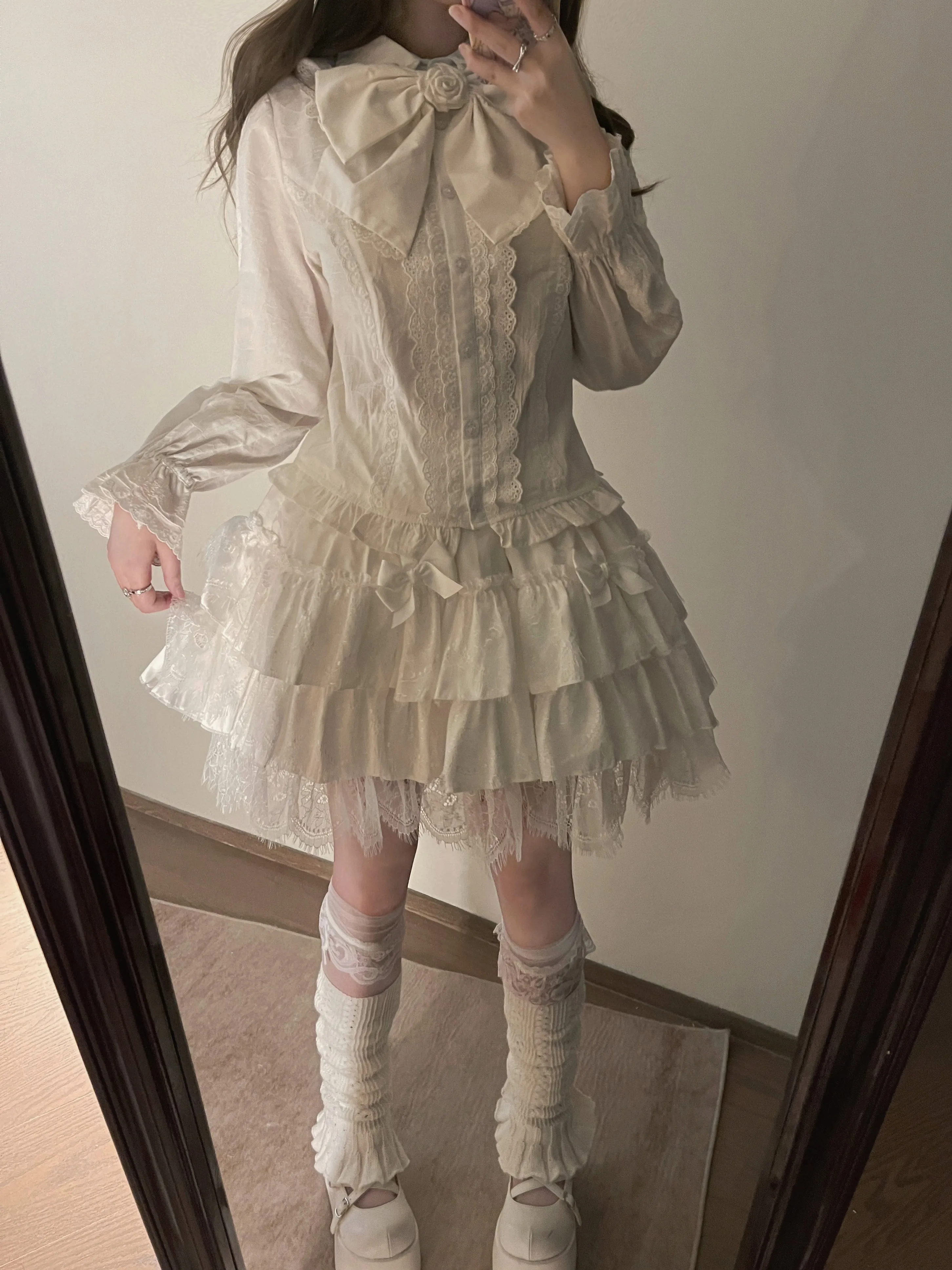 MIST~Lily~Kawaii Lolita Blouse Soft Girl Bubble Puff Sleeve