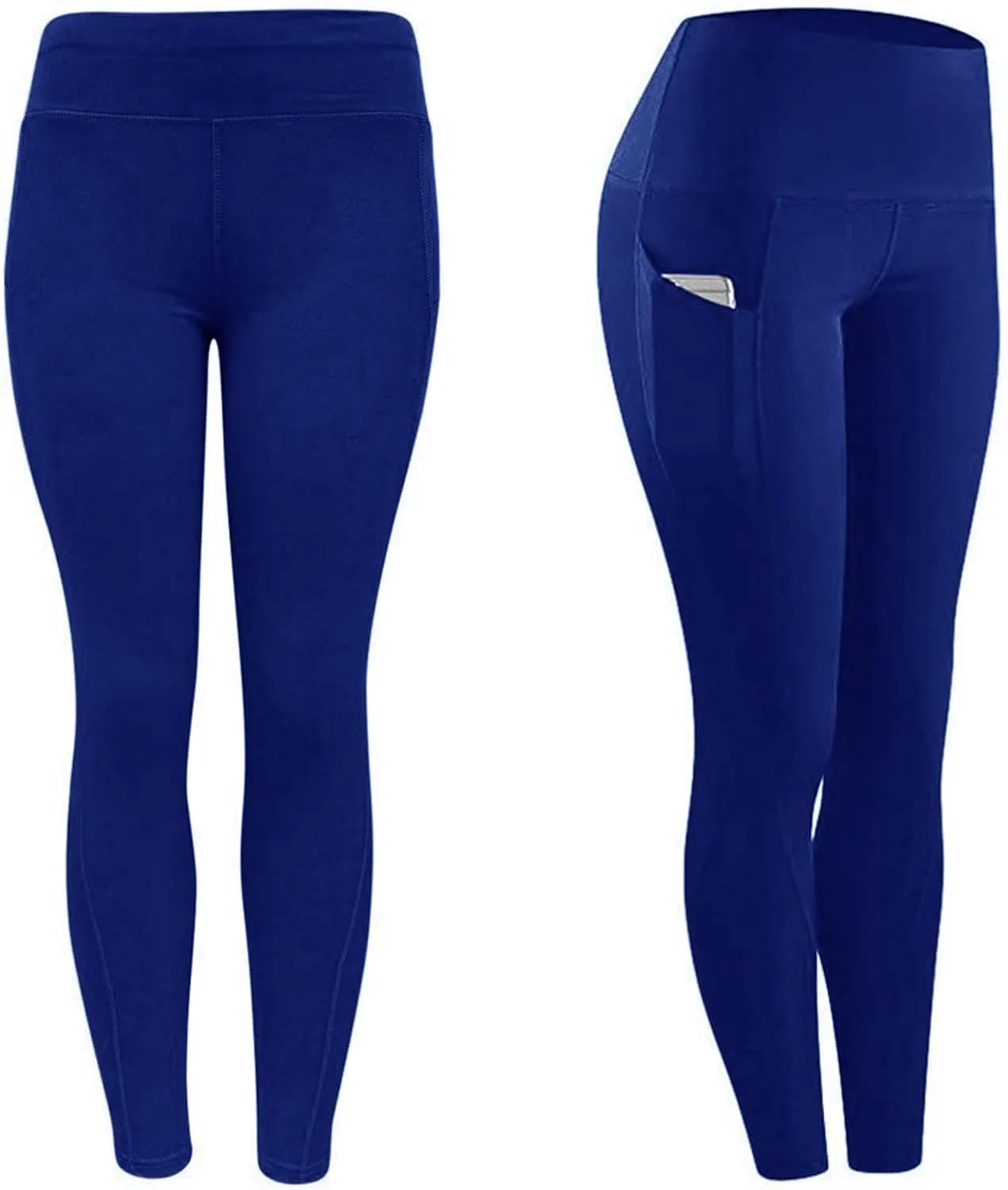 Mmoneyake Women's High Waist Yoga Leggings with Pockets Tummy Control Workout Running Pants Compression Buttery Soft Leggings