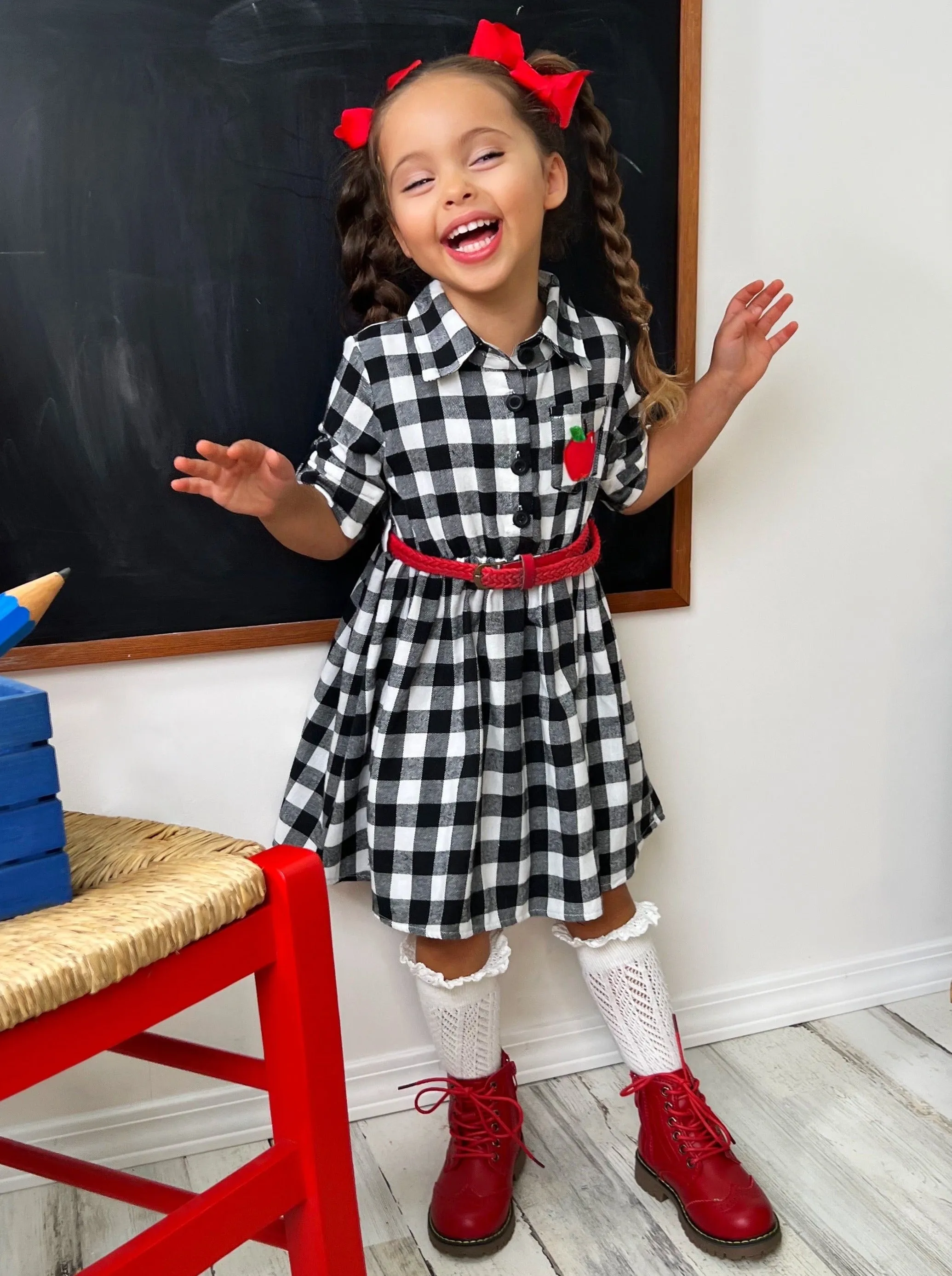 Off To School Preppy Chic Plaid Dress