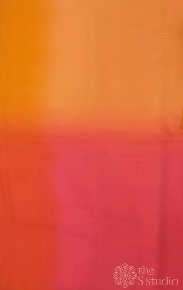 Orange and red chiffon saree