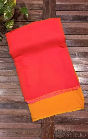Orange and red chiffon saree