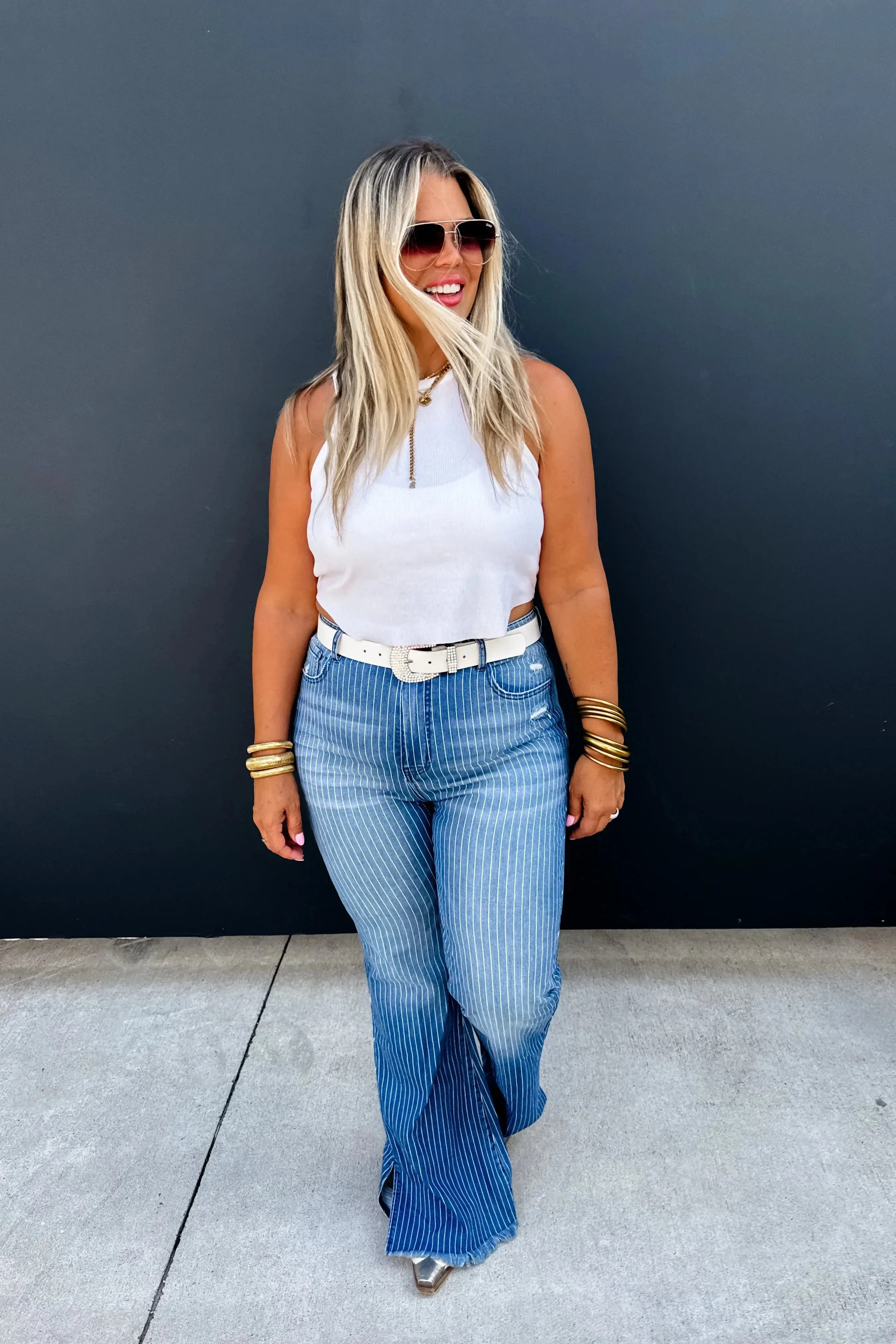 PREORDER: Take Sides Pinstripe Jeans