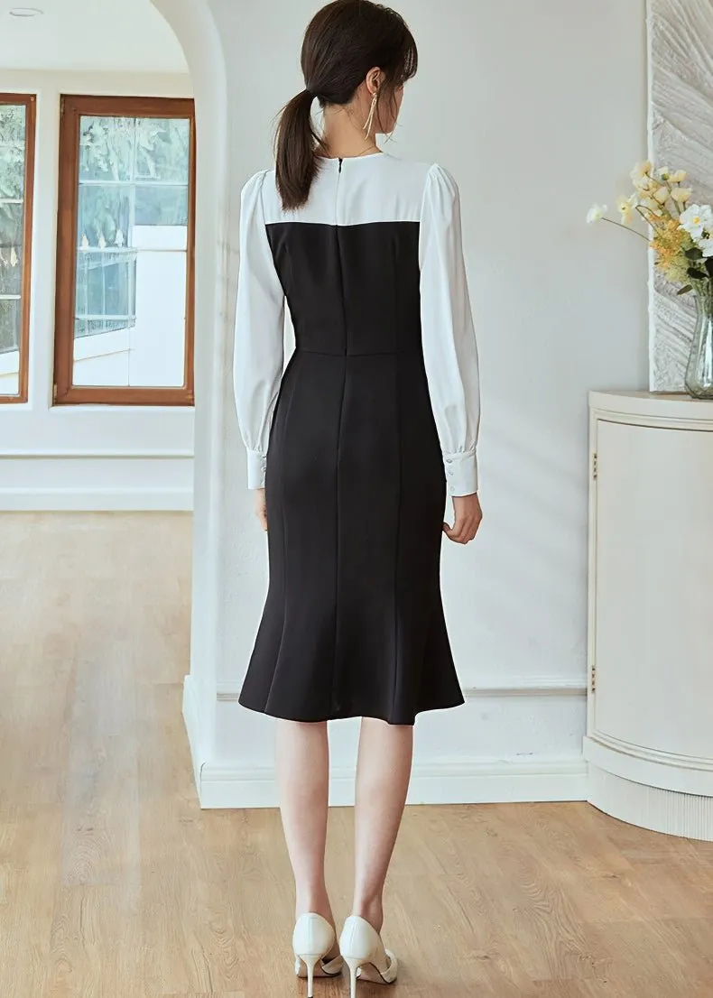 PUFF SLEEVE SWITCHED DRESS