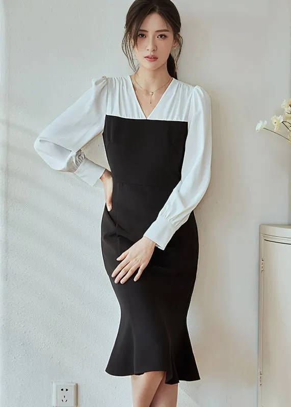 PUFF SLEEVE SWITCHED DRESS
