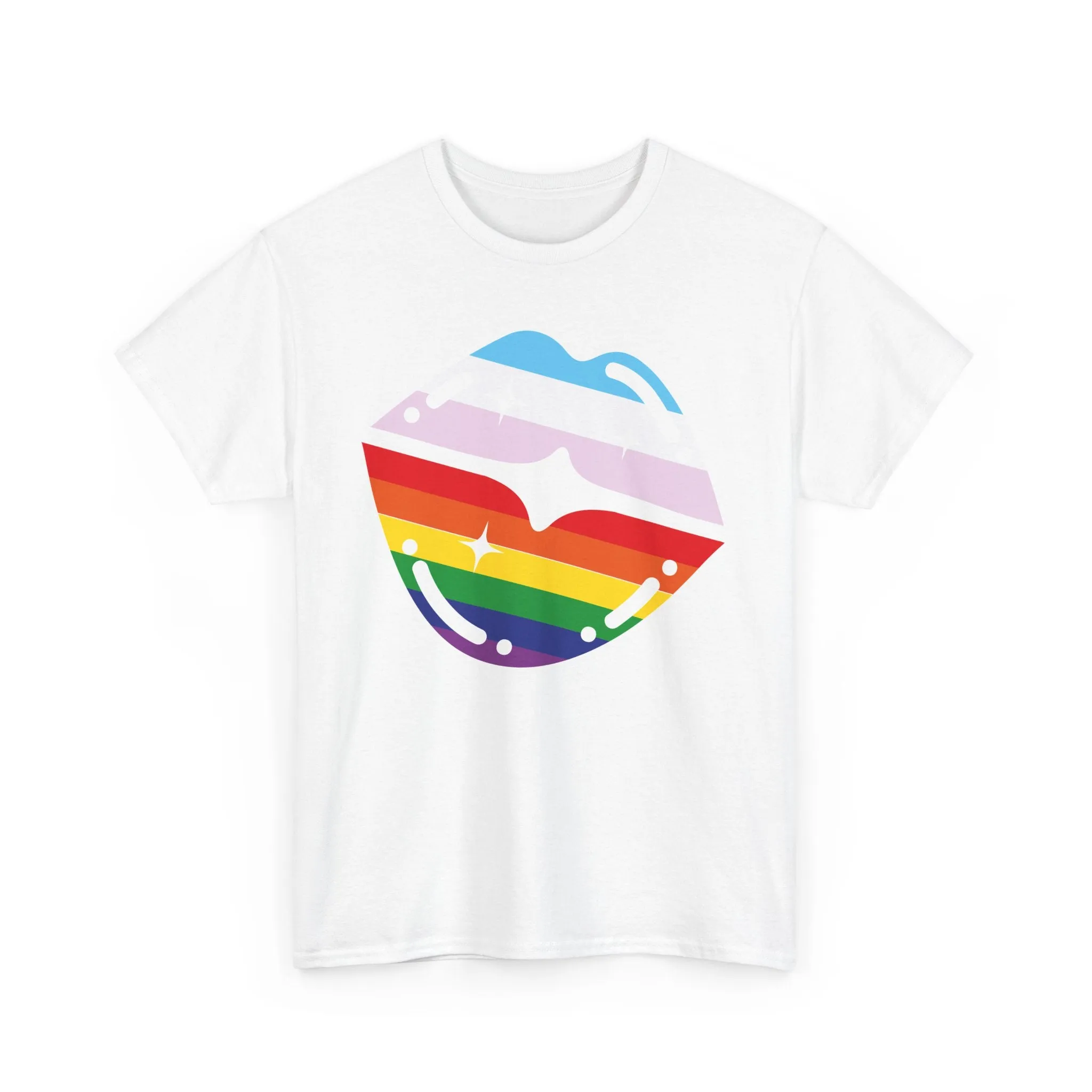 Rainbow Lips Unisex Heavy Cotton Tee - Pride Apparel for Every Day