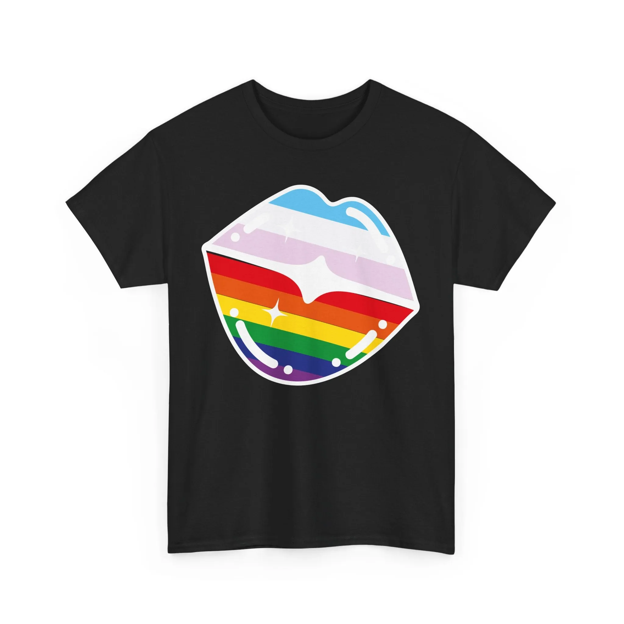 Rainbow Lips Unisex Heavy Cotton Tee - Pride Apparel for Every Day