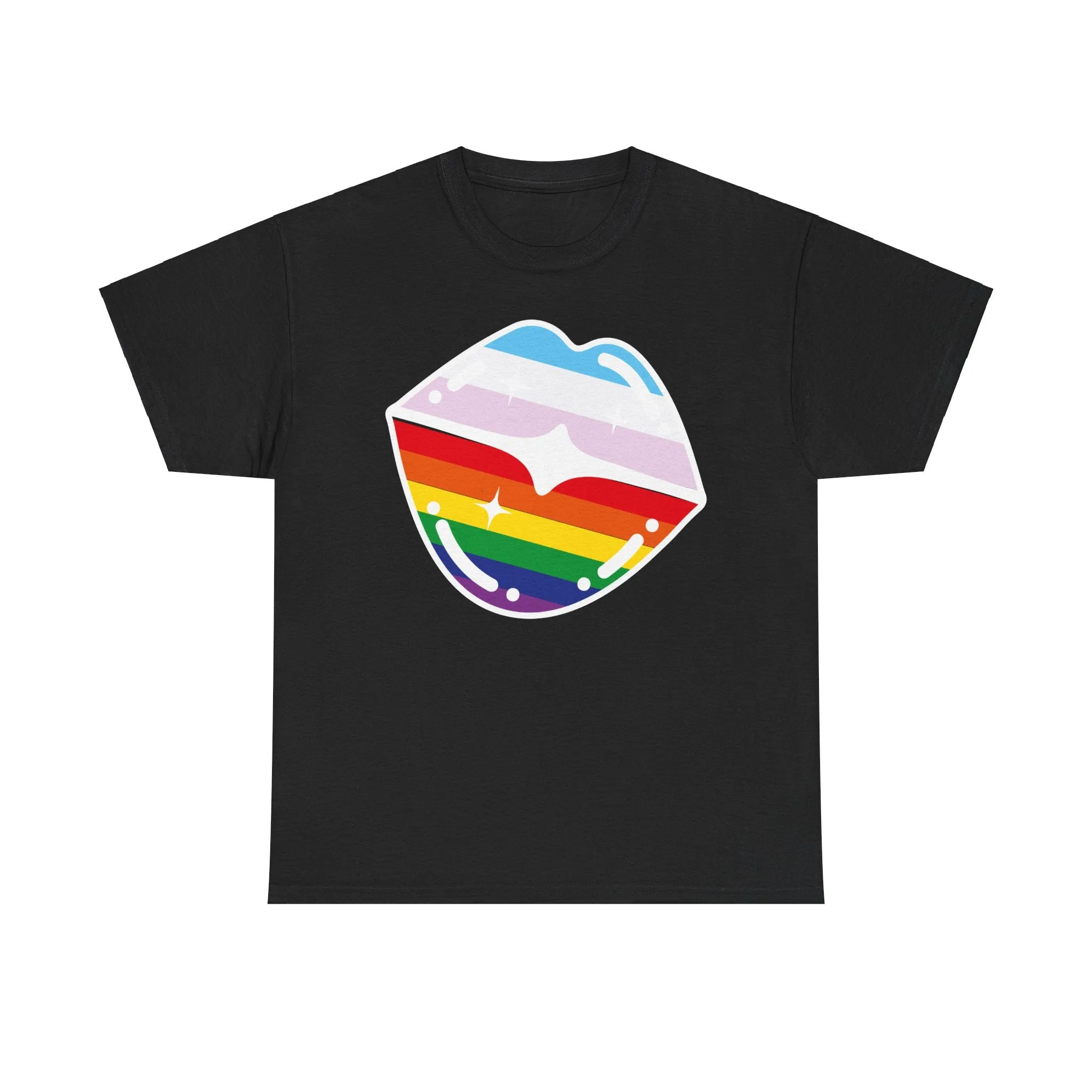 Rainbow Lips Unisex Heavy Cotton Tee - Pride Apparel for Every Day