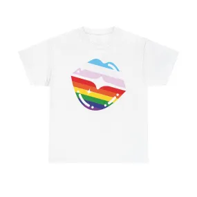 Rainbow Lips Unisex Heavy Cotton Tee - Pride Apparel for Every Day