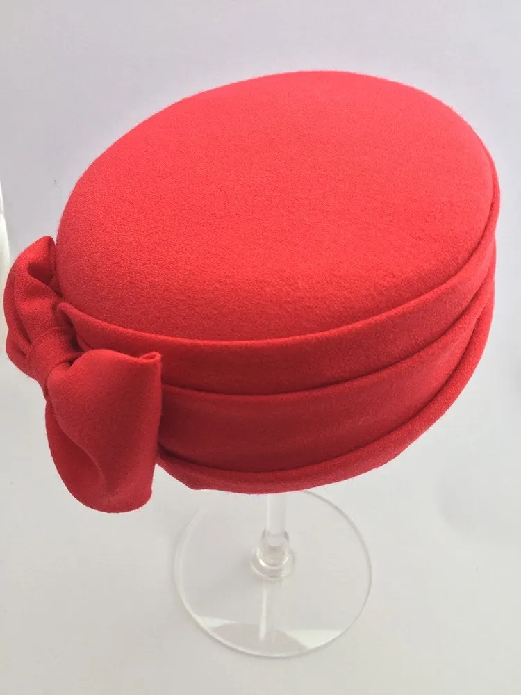 Red wool pill box
