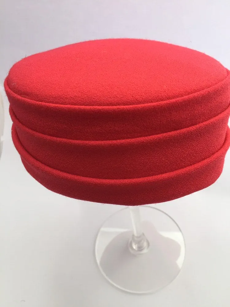 Red wool pill box