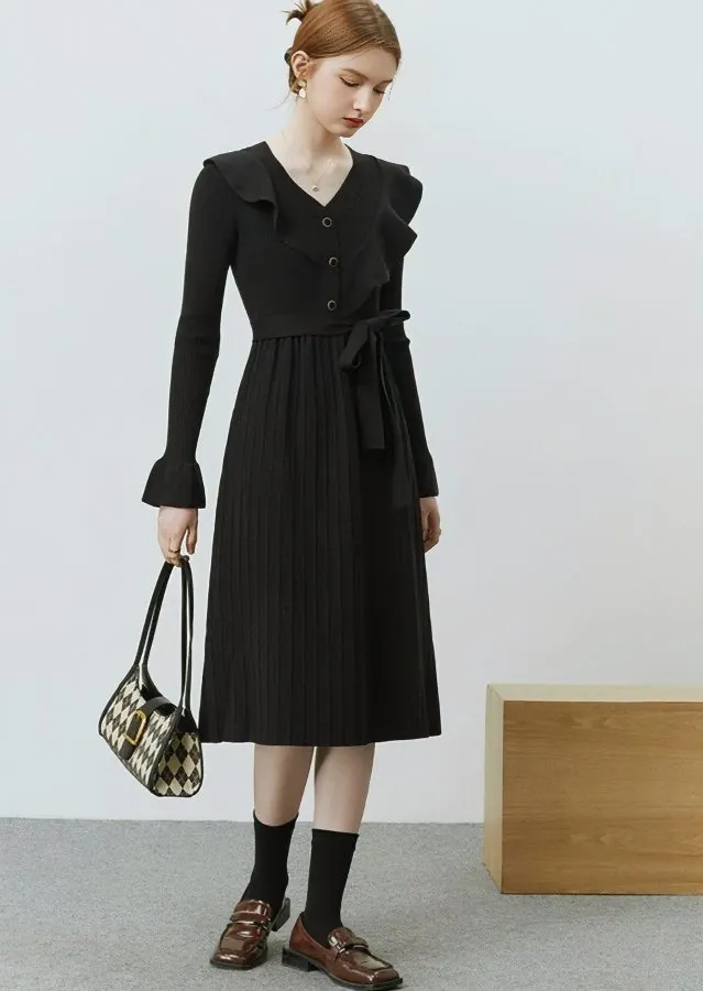 RUFFLE DRAPED DRESS