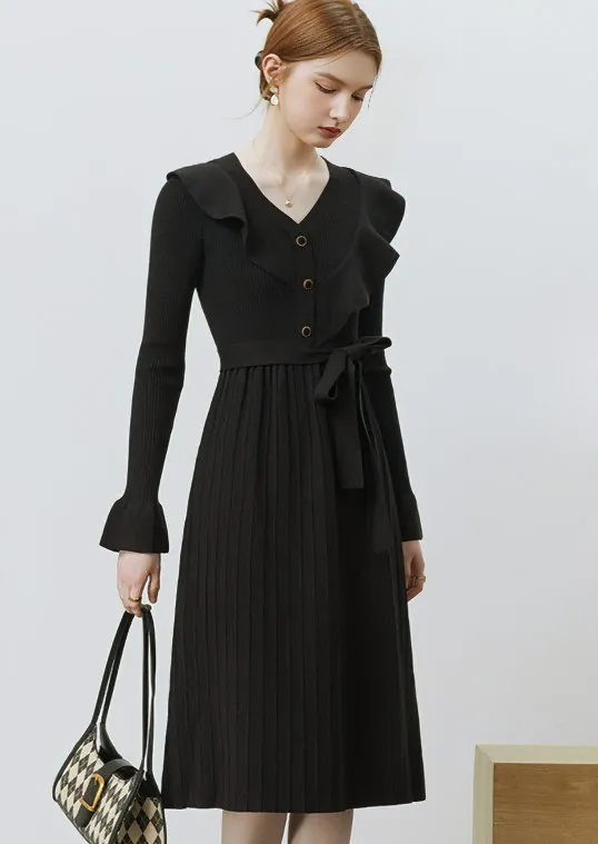 RUFFLE DRAPED DRESS