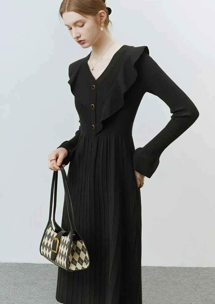 RUFFLE DRAPED DRESS