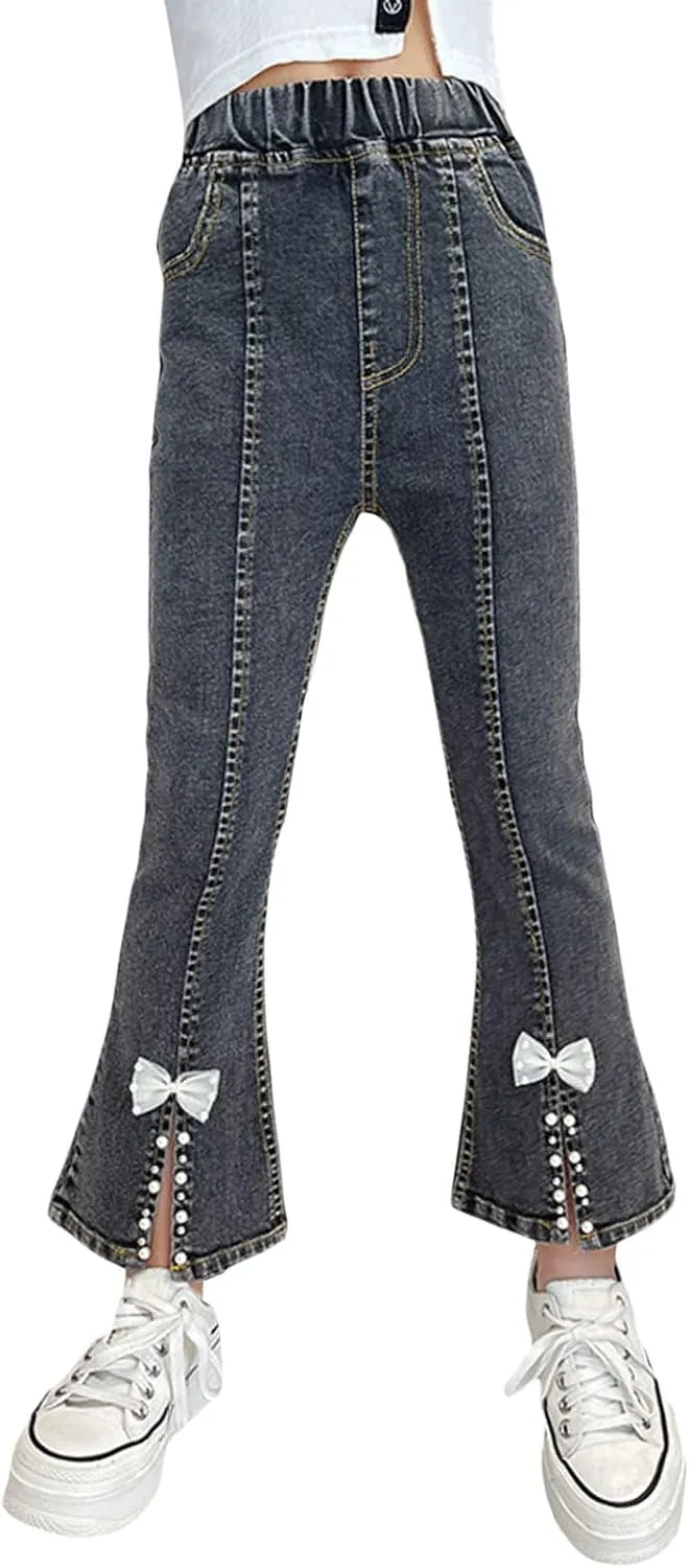 SANGTREE Girls Stretchy Bootcut Jeans,3-13 Years