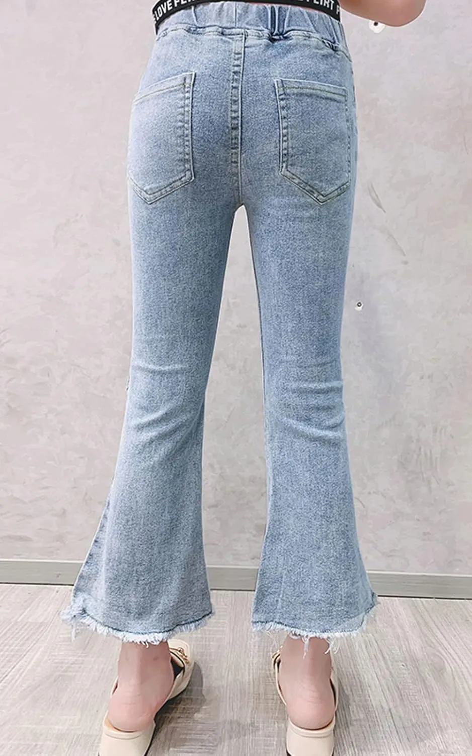 SANGTREE Girls Stretchy Bootcut Jeans,3-13 Years