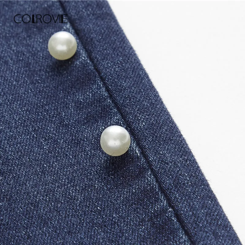 Slimfit Denim Pearl Beads Stretchy Jeans