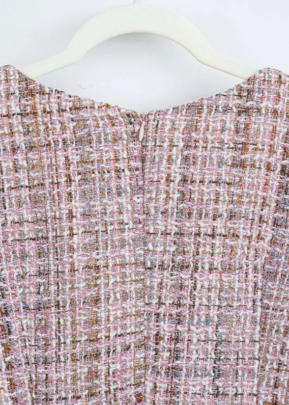 SQUARE TWEED FISHTAIL DRESS