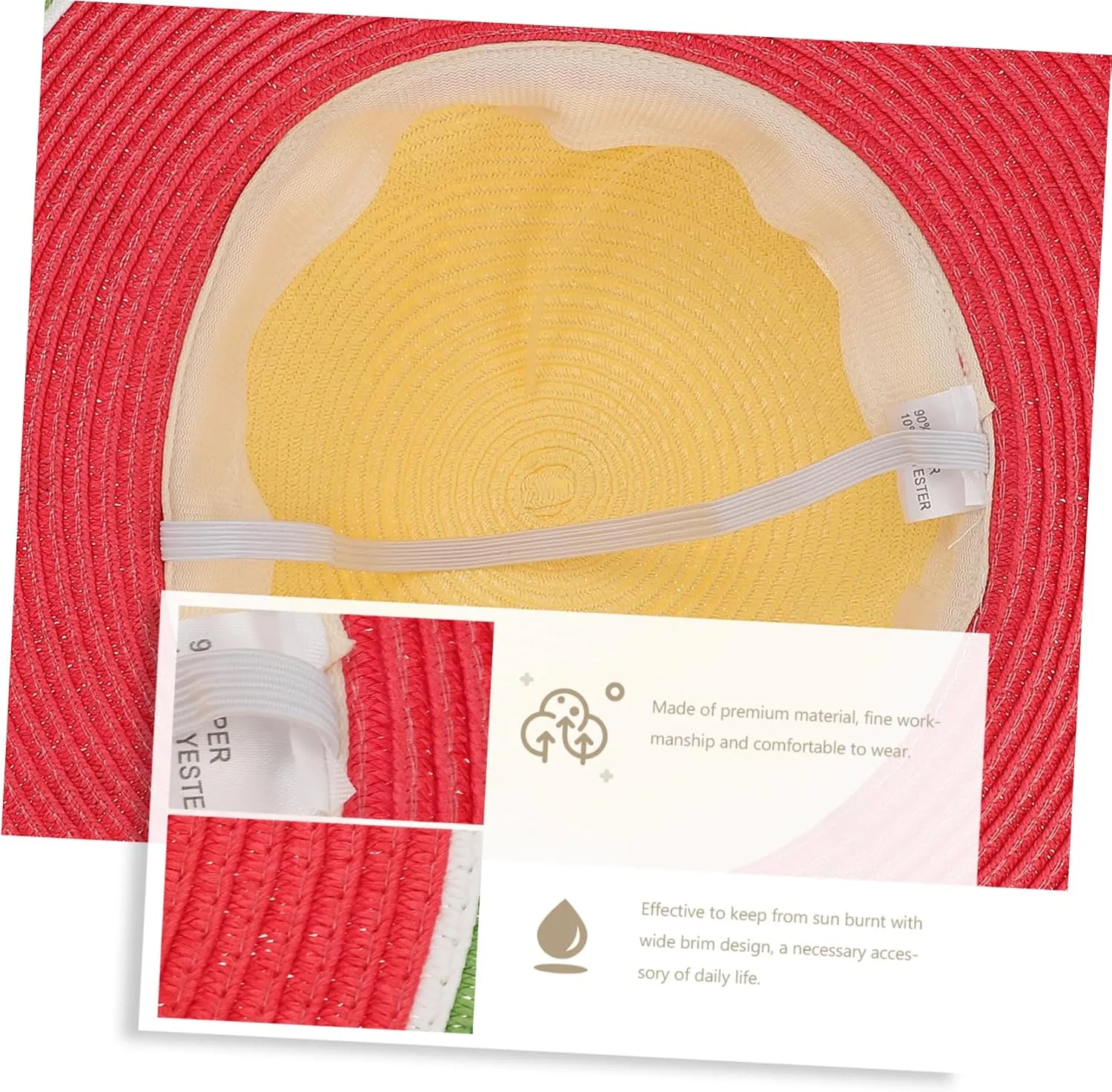 Sun Visor Straw Hat Summer Straw Hat Beach Straw Hat Watermelon Straw Hat Straw Woven Hat Watermelon