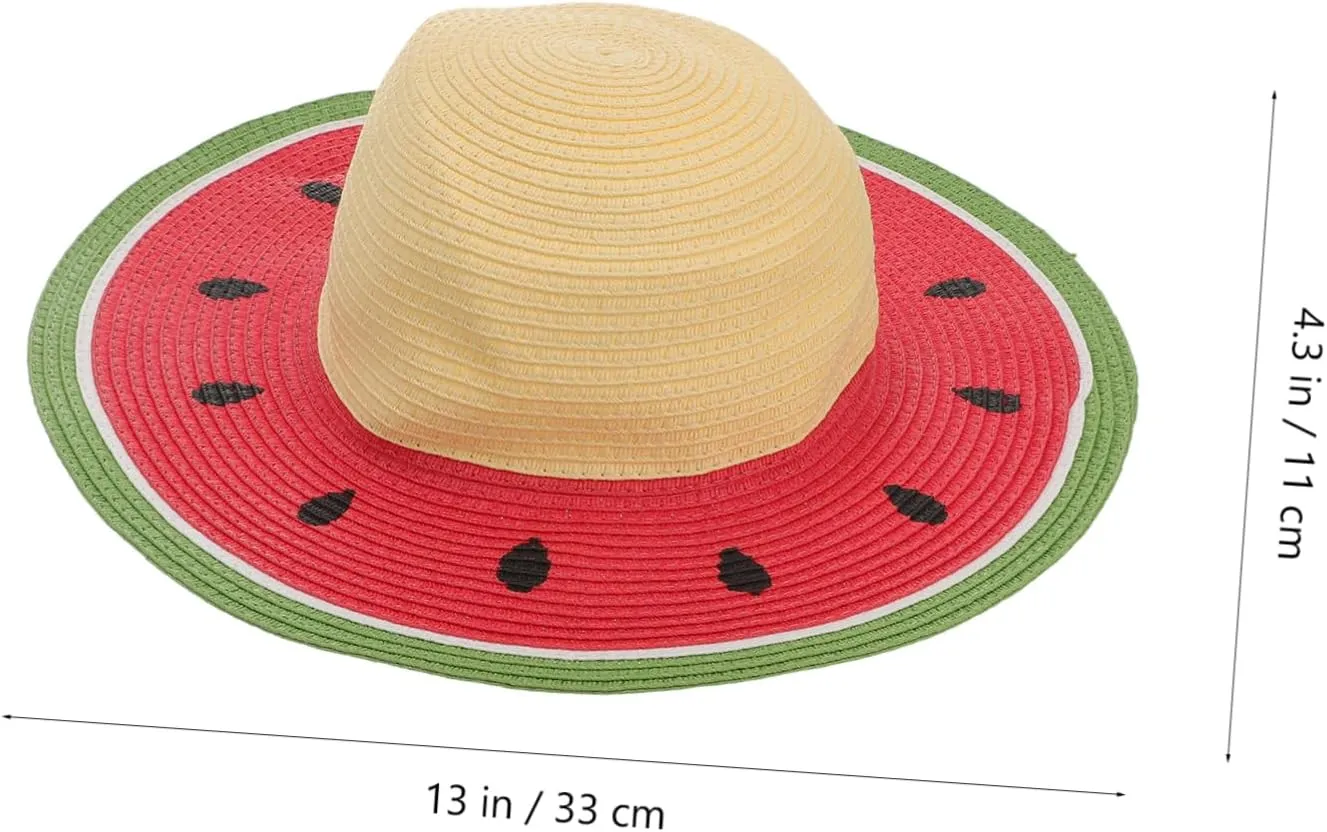 Sun Visor Straw Hat Summer Straw Hat Beach Straw Hat Watermelon Straw Hat Straw Woven Hat Watermelon