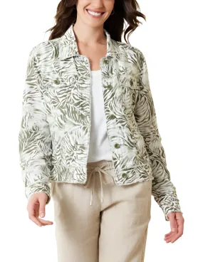 Tommy Bahama Womens Two Palms Monstera Mirage Linen Jacket