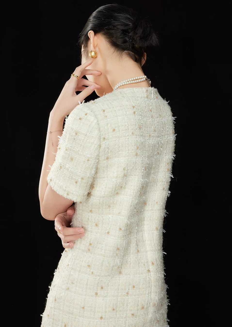 TWEED FRINGE DRESS