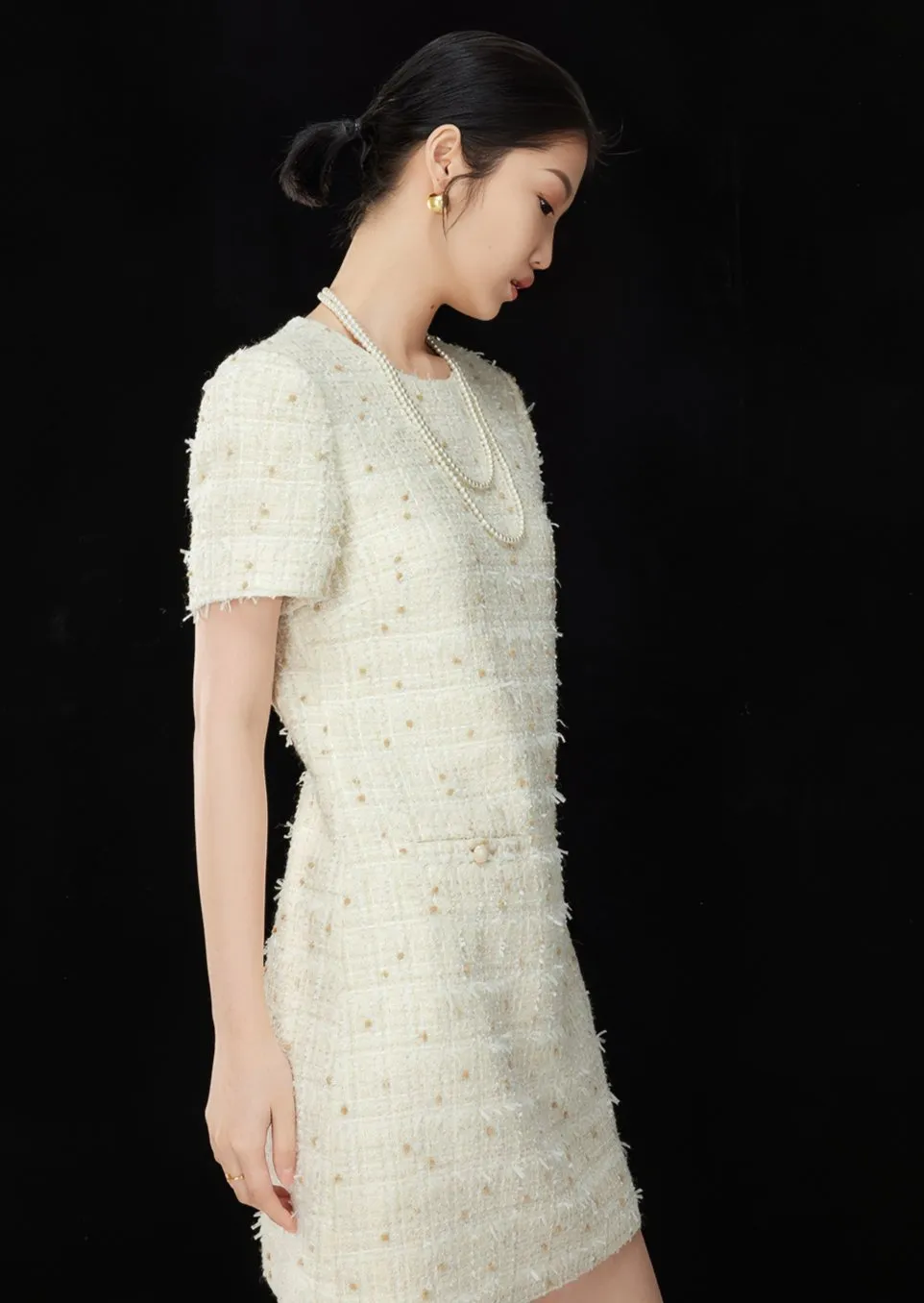 TWEED FRINGE DRESS